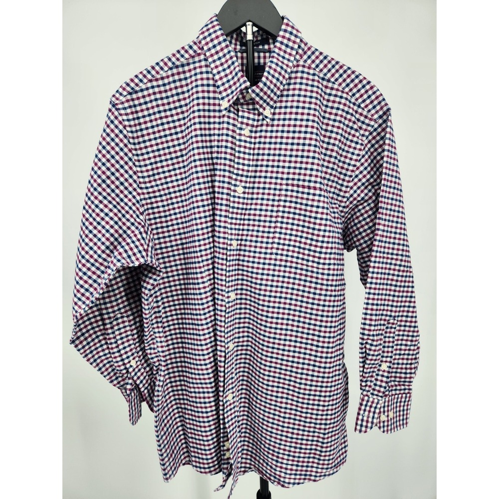 Dockers Battery & Street Classic Fit Gingham Check Stretch Shirt Mens XL 17-17.5